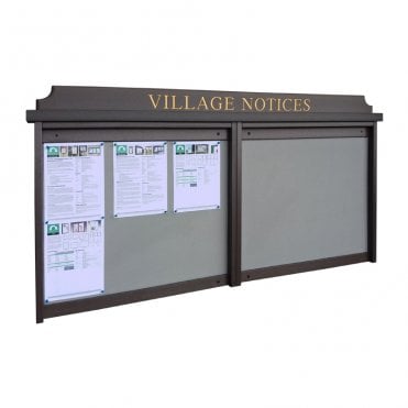 2-Bay 6 x A4 Recycled Plastic Outdoor Noticeboard, Unglazed