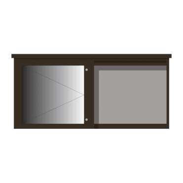2-Bay 6 x A4 Recycled Plastic Outdoor Noticeboard, with 1 Bay Glazed Landscape