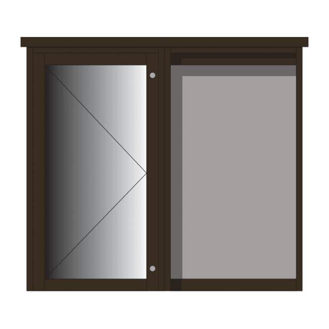 2-Bay 6 x A4 Recycled Plastic Outdoor Noticeboard, with 1 Bay Glazed Portrait