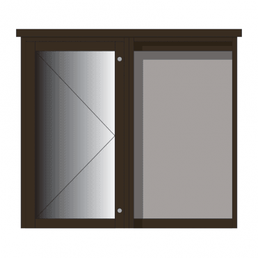 2-Bay 6 x A4 Recycled Plastic Outdoor Noticeboard, with 1 Bay Glazed Portrait