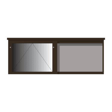 2-Bay 8 x A4 Recycled Plastic Outdoor Noticeboard, with 1 Bay Glazed