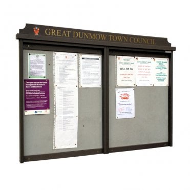 2-Bay 9 x A4 Recycled Plastic Outdoor Noticeboard, Unglazed