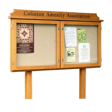 2-Bay External Oak Noticeboard 6 x A4 Landscape