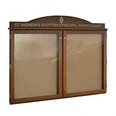 2-Bay External Oak Noticeboard 9 x A4