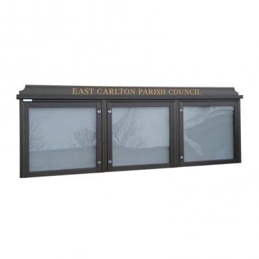 3-Bay 6 x A4 Recycled Plastic Outdoor Noticeboard, Glazed