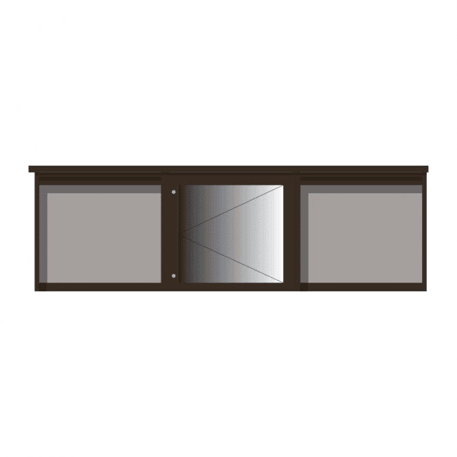 3-Bay 6 x A4 Recycled Plastic Outdoor Noticeboard, with 1 Bay Glazed Landscape