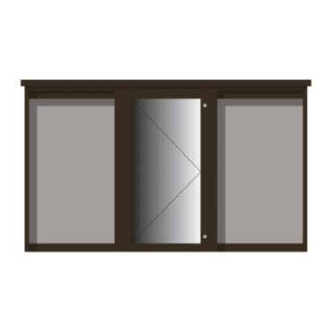 3-Bay 6 x A4 Recycled Plastic Outdoor Noticeboard, with 1 Bay Glazed Landscape