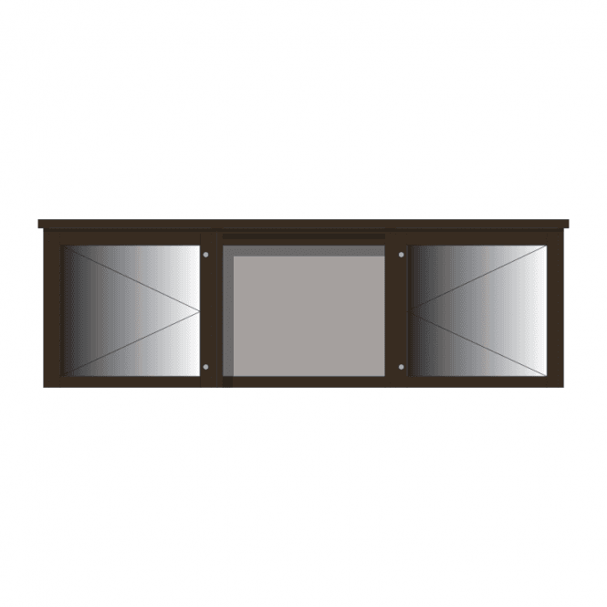 3-Bay 6 x A4 Recycled Plastic Outdoor Noticeboard, with 2 Bay Glazed Landscape