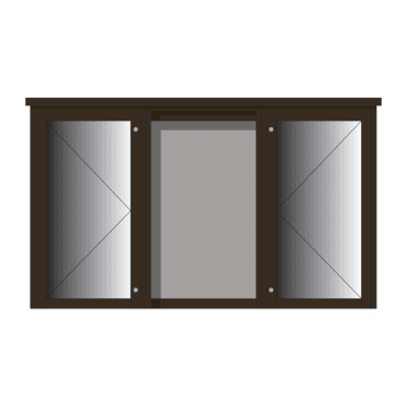 3-Bay 6 x A4 Recycled Plastic Outdoor Noticeboard, with 2 Bay Glazed Portrait