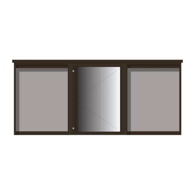 3-Bay 9 x A4 Recycled Plastic Outdoor Noticeboard, with 1 Bay Glazed