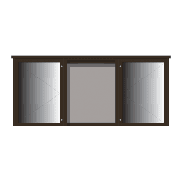 3-Bay 9 x A4 Recycled Plastic Outdoor Noticeboard, with 2 Bay Glazed