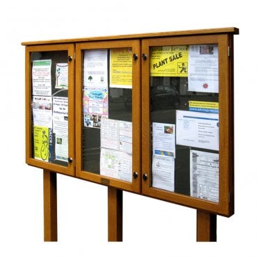 3-Bay External Oak Noticeboard 6 x A4