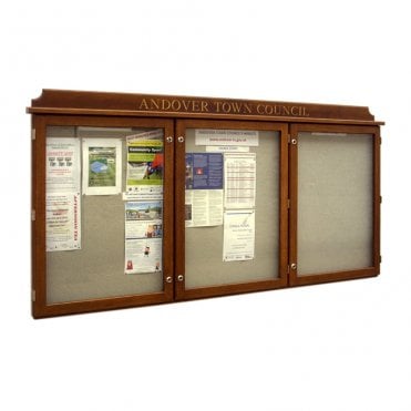 3-Bay External Oak Noticeboard 9 x A4
