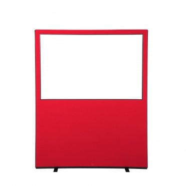 Glazed Office Partition Screen, 1200mm Wide, Nyloop Fabric 