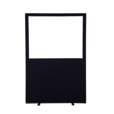 Glazed Office Partition Screen, 1200mm Wide, Woolmix Fabric