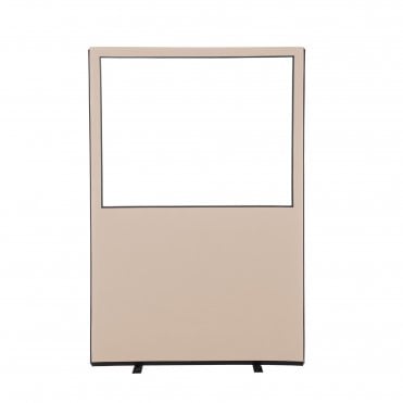 Glazed Office Partition Screen, 1200mm Wide, Woolmix Fabric