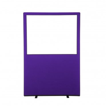 Glazed Office Partition Screen, 1200mm Wide, Woolmix Fabric