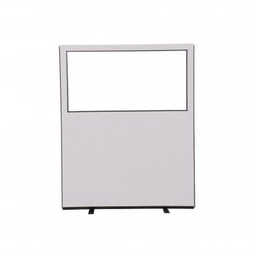 Glazed Office Partition Screen, 1500mm Wide, Woolmix Fabric