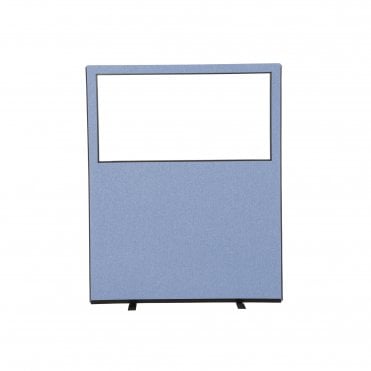 Glazed Office Partition Screen, 1500mm Wide, Woolmix Fabric