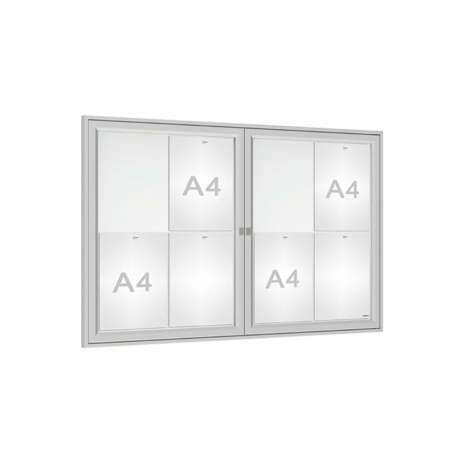 Tradition Dual Door Outdoor Noticeboard, Anodised Finish